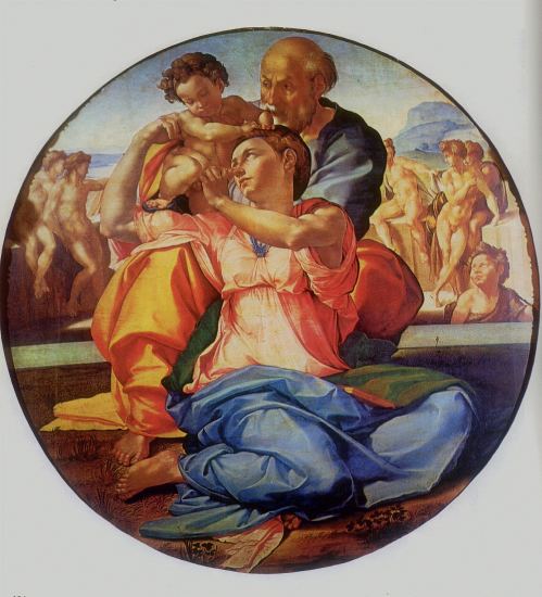 THE HOLY FAMILY Painted for Agnolo Doni (between 1501-1505) National Gallery, London.