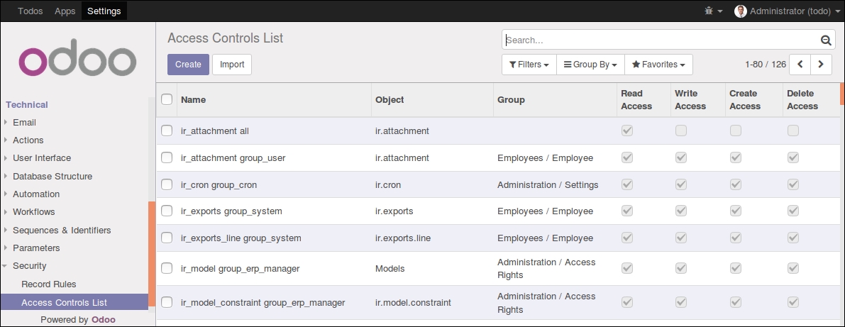 Adding access control security