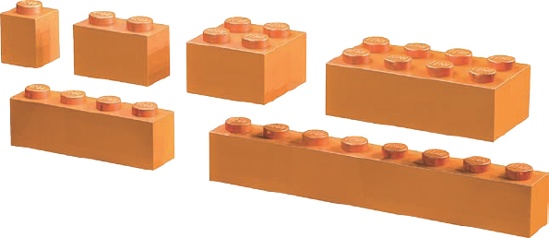 An assortment of standard bricks