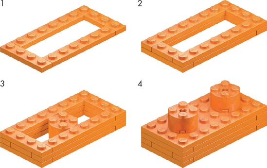 Building a 4X jumbo 1×2 plate