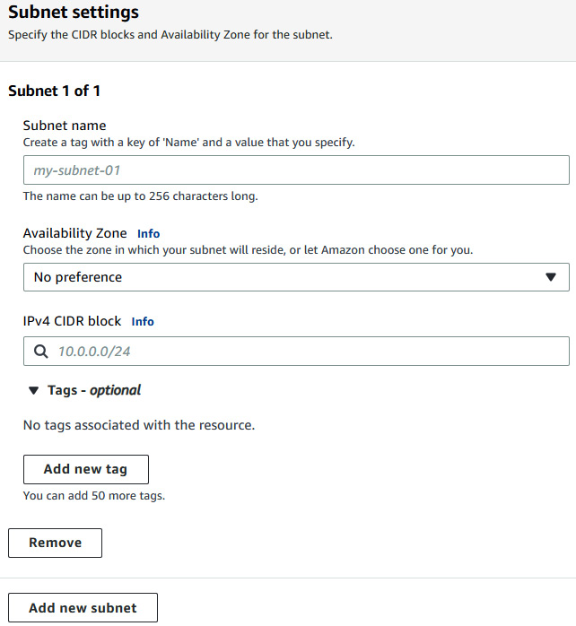 Figure 8.11 – Creating multiple subnets
