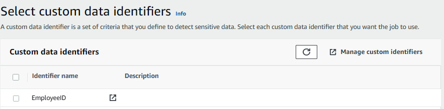 Figure 14.11 – Select custom data identifiers
