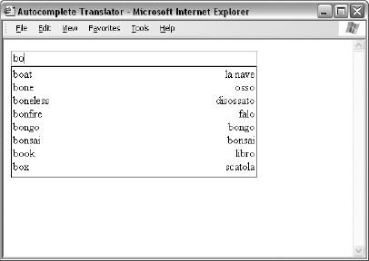 The translation script with suggestions