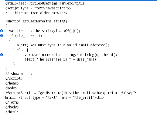 indexOf() and substring() working together