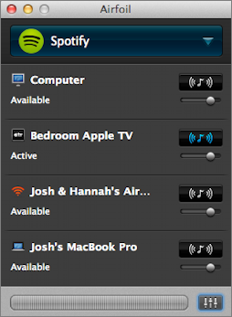 **Figure 77:** Airfoil can stream audio from any app via AirPlay—even to multiple receivers.