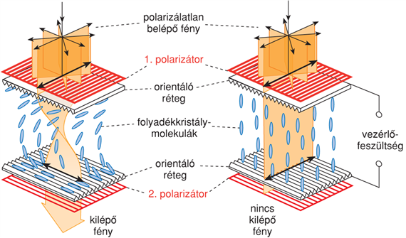 VII/1.6.2. Folyadékkristályos képernyôk (LCD) mûködése