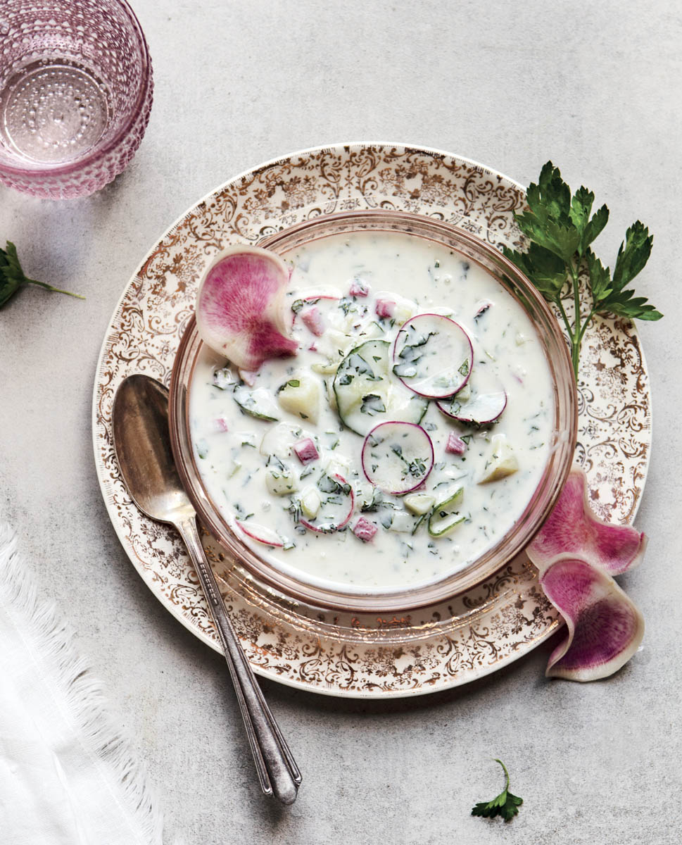 A bowl of okroshka