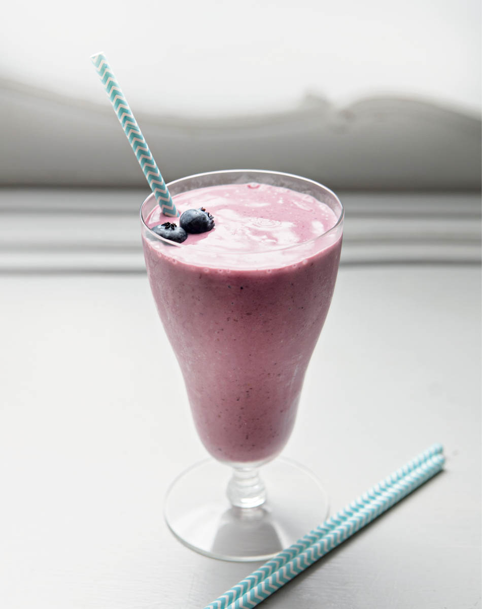 A glass of berry good smoothie