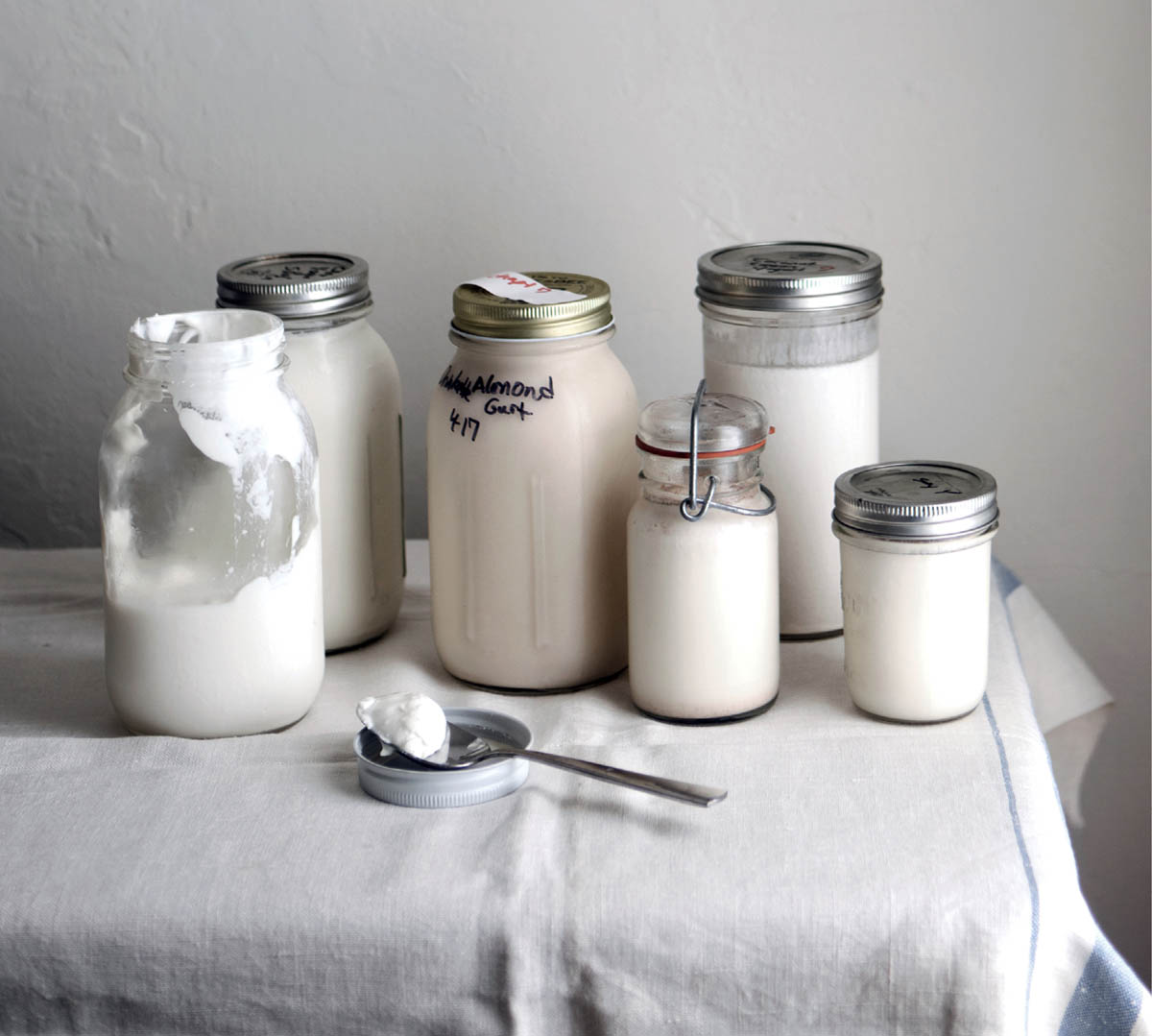 Various jars of milks and creams