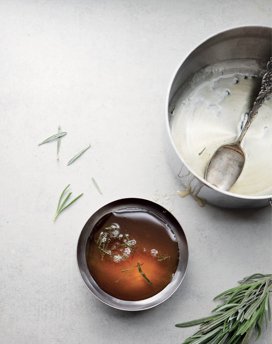 A dish of herb-infused honey