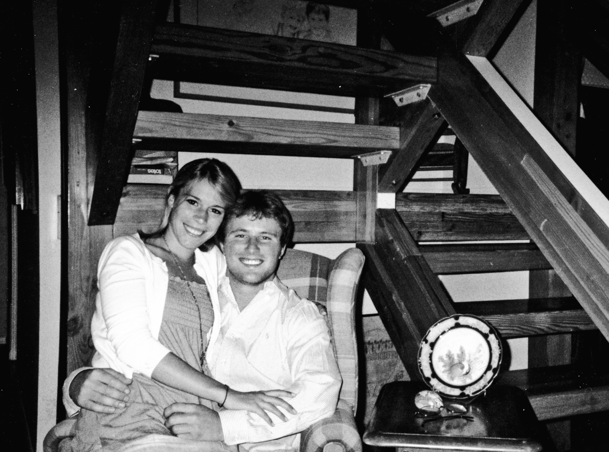 Summer 2005: Alli goes home with Dave to Lake Forest, Illinois, to see his hometown and visit his family and friends. Here they are sitting in the “chaperone chair” that Nelson and Louisa put outside Alli’s bedroom.