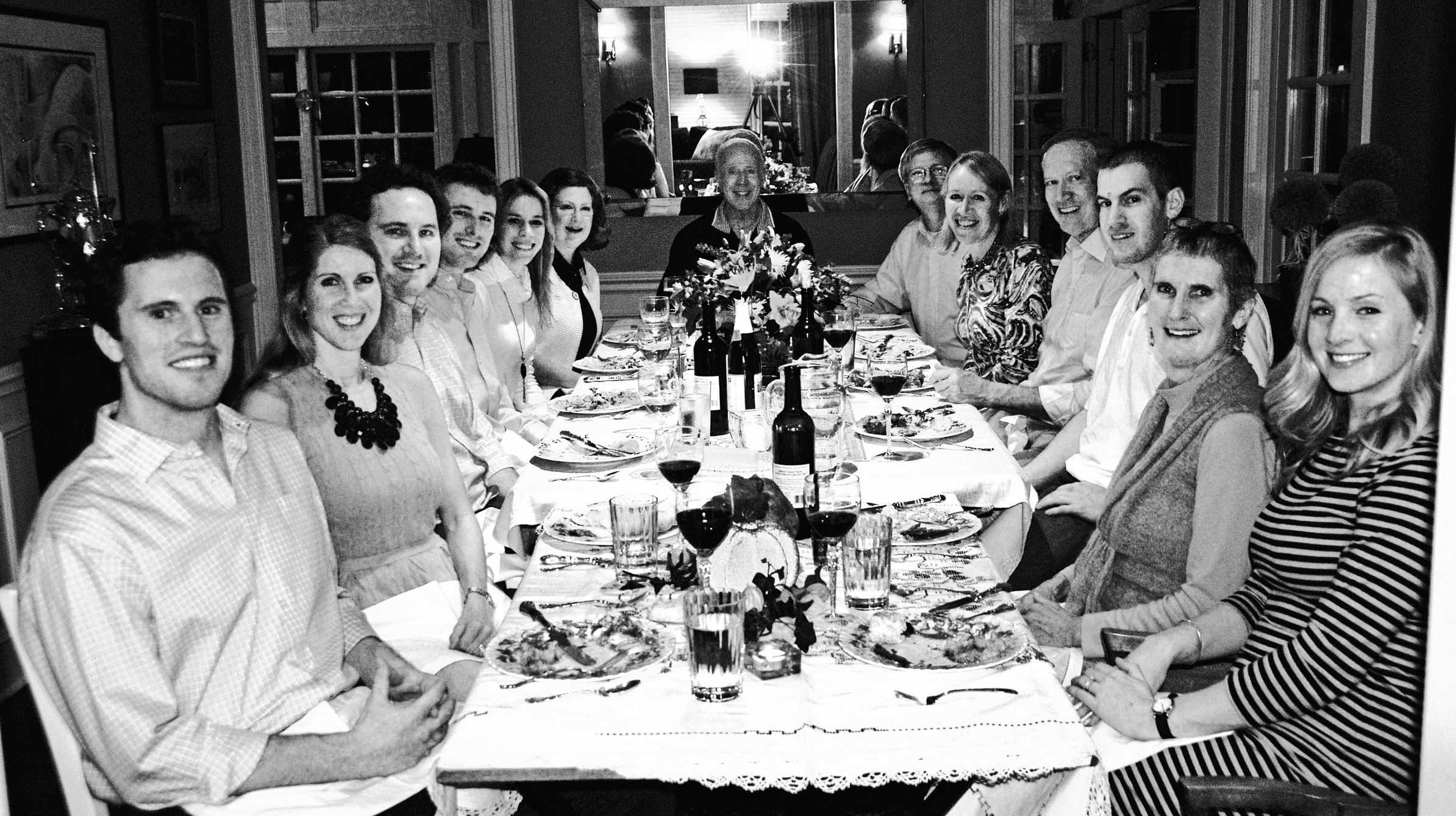 Members of the Levy and Pataki families gather at the Levy home outside Chicago for Thanksgiving 2012.