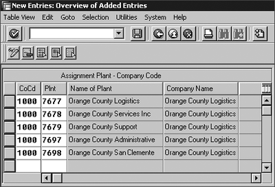 Figure 1.7 Assignment of Plants to a Company Code