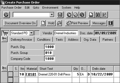 Figure 2.1 Example of a Purchase Order