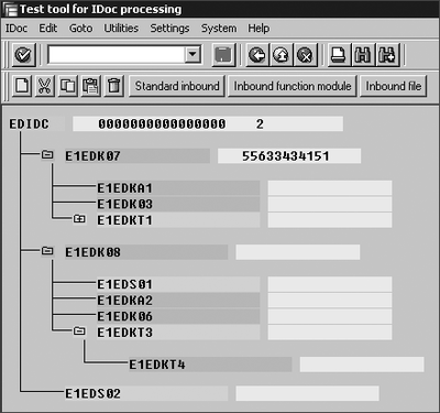 Figure 2.10 Manual Entry of Fields for IDocs