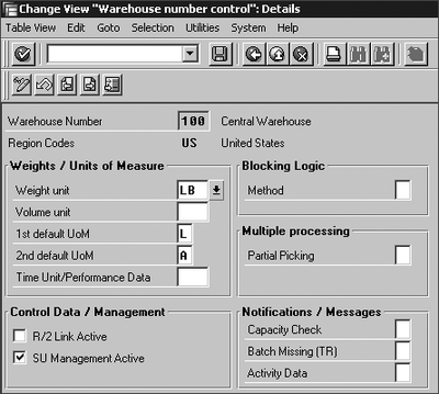 Figure 5.15 Activate Storage Unit Management for a Warehouse