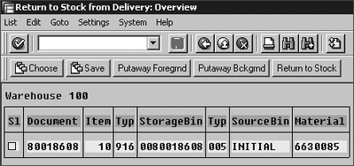 Figure 6.24 Details for Transfer from Delivery