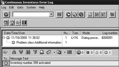 Figure 8.15 Continuous Inventory Count Document Is Created