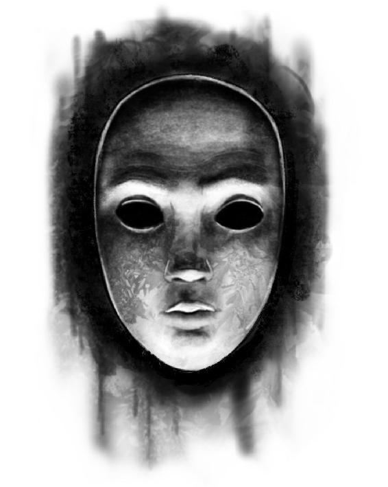 Illustration of a frost-covered mask