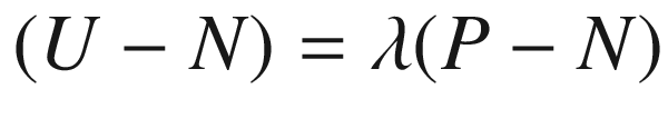 $$(U-N)= \lambda (P-N)$$