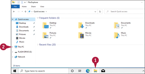 Snapshot of the selecting of this PC from the file explorer screen.