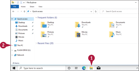 Snapshot of the file explorer screen in which this PC icon is indicated.