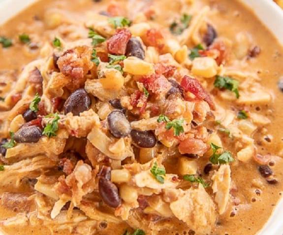 Slow Cooker Creamy Chicken Chili Recipe | Magic Skillet