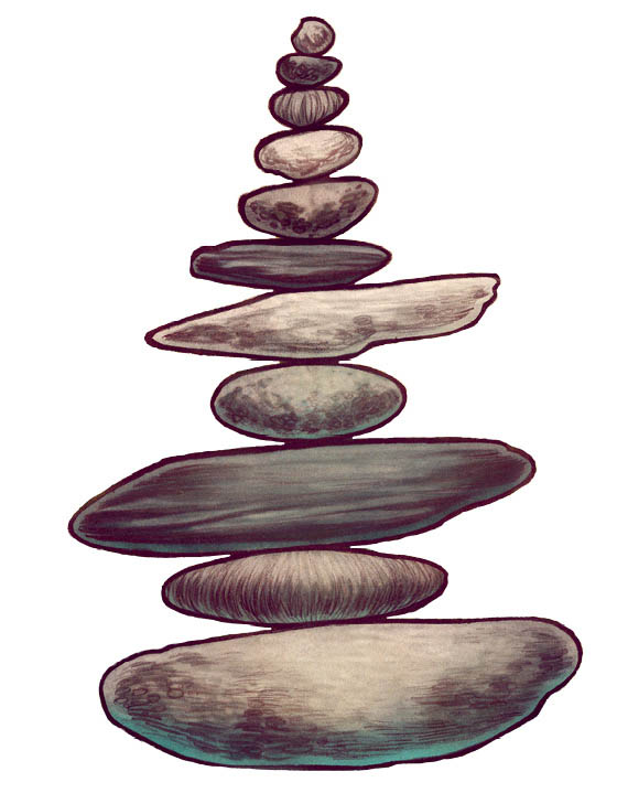 An illustration of a stone cairn.