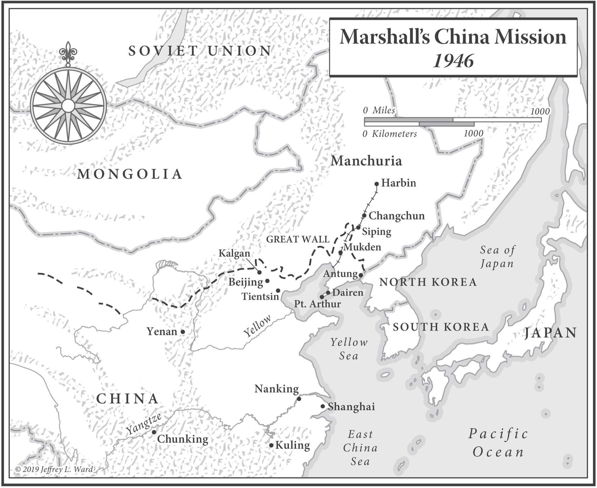 Map of Marshall's China Mission, 1946