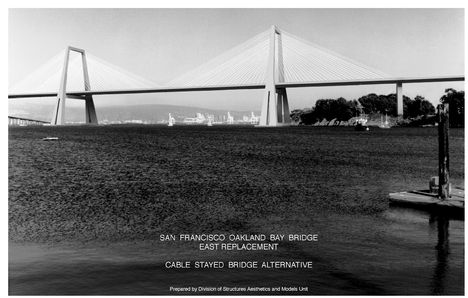 Figure 4.5. Two tower cable-stay alternative proposed by Caltrans, 1997.