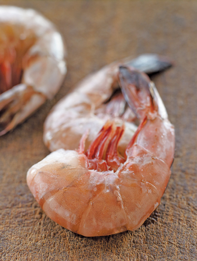 Boiled, headless, unpeeled shrimp