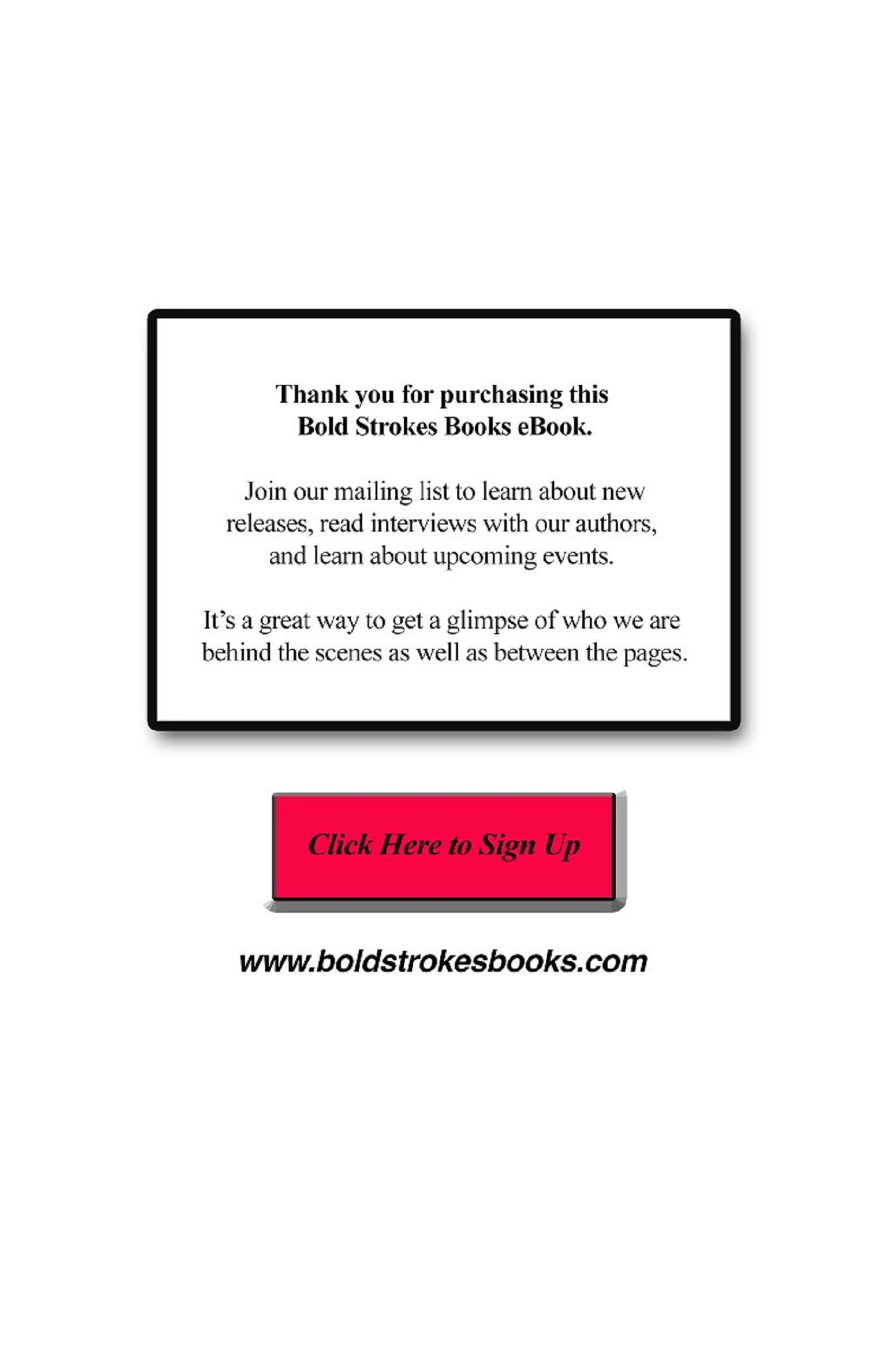 Thank You for Shopping Bold Strokes Books