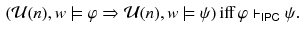 $$\begin{aligned} (\mathcal {U}(n), w\models \varphi \Rightarrow \mathcal {U}(n), w\models \psi )\,\mathrm{iff}\,\varphi \vdash _{\mathsf {IPC}}\psi . \end{aligned}$$