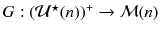 $$G:(\mathcal {U}^\star (n))^+\rightarrow \mathcal {M}(n)$$