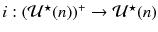 $$i:(\mathcal {U}^\star (n))^+\rightarrow \mathcal {U}^\star (n)$$