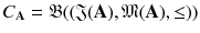 $$C_{\mathbf {A}} = \mathfrak {B}((\mathfrak {J}(\mathbf {A}), \mathfrak {M}(\mathbf {A}), \le ))$$