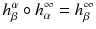 $$h^\alpha _\beta \circ h^\infty _\alpha = h^\infty _\beta $$