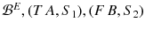 $${\mathcal {B}}^E, (T\,A, S_1), (F\,B, S_2)$$