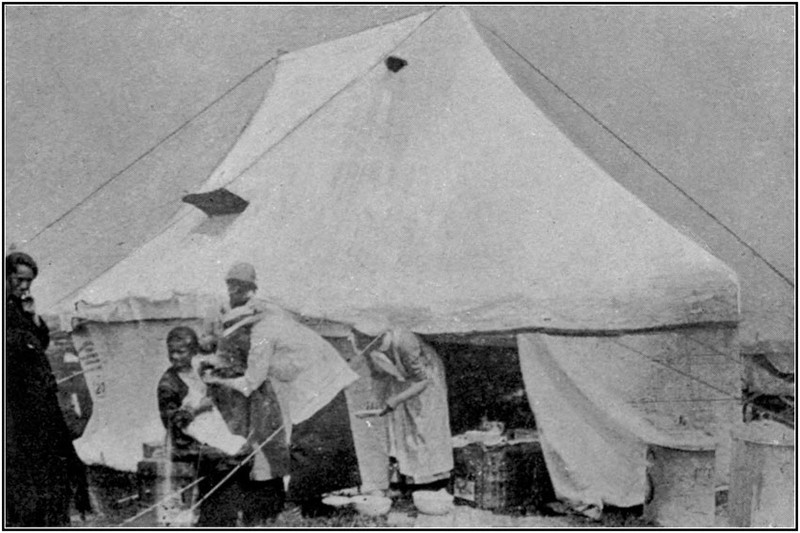 A child having an abscess removed outside the Operating Theatre.