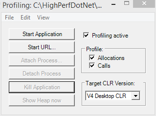 CLR Profiler’s main window.