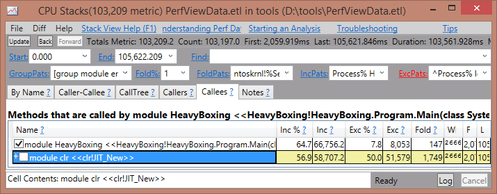 Boxing will show up in a CPU trace under the JIT_New method, which is the standard memory allocation method.