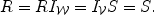 
$$R = R{I}_{\mathcal{W}} = {I}_{\mathcal{V}}S = S.$$
