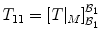 
$${T}_{11} = {[T{\vert }_{M}]}_{{\mathcal{B}}_{1}}^{{\mathcal{B}}_{1}}$$
