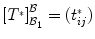 
$${[{T}^{{_\ast}}]}_{{\mathcal{B}}_{1}}^{\mathcal{B}} = ({t}_{ij}^{{_\ast}})$$
