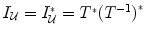 
$${I}_{\mathcal{U}} = {I}_{\mathcal{U}}^{{_\ast}} = {T}^{{_\ast}}{({T}^{-1})}^{{_\ast}}$$
