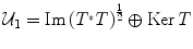 
$${\mathcal{U}}_{1} = \mathrm{Im}\,{({T}^{{_\ast}}T)}^{\frac{1} {2} } \oplus \mathrm{Ker}\,T$$
