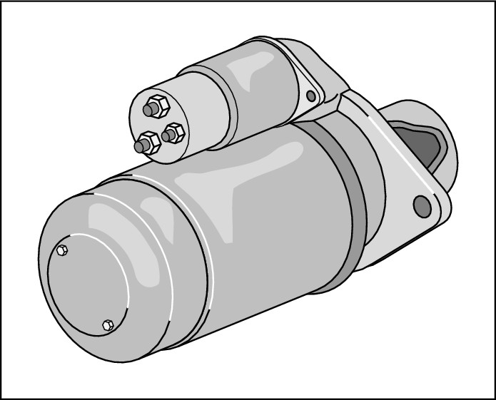 Figure 5-4:  A starter with a starter solenoid attached.