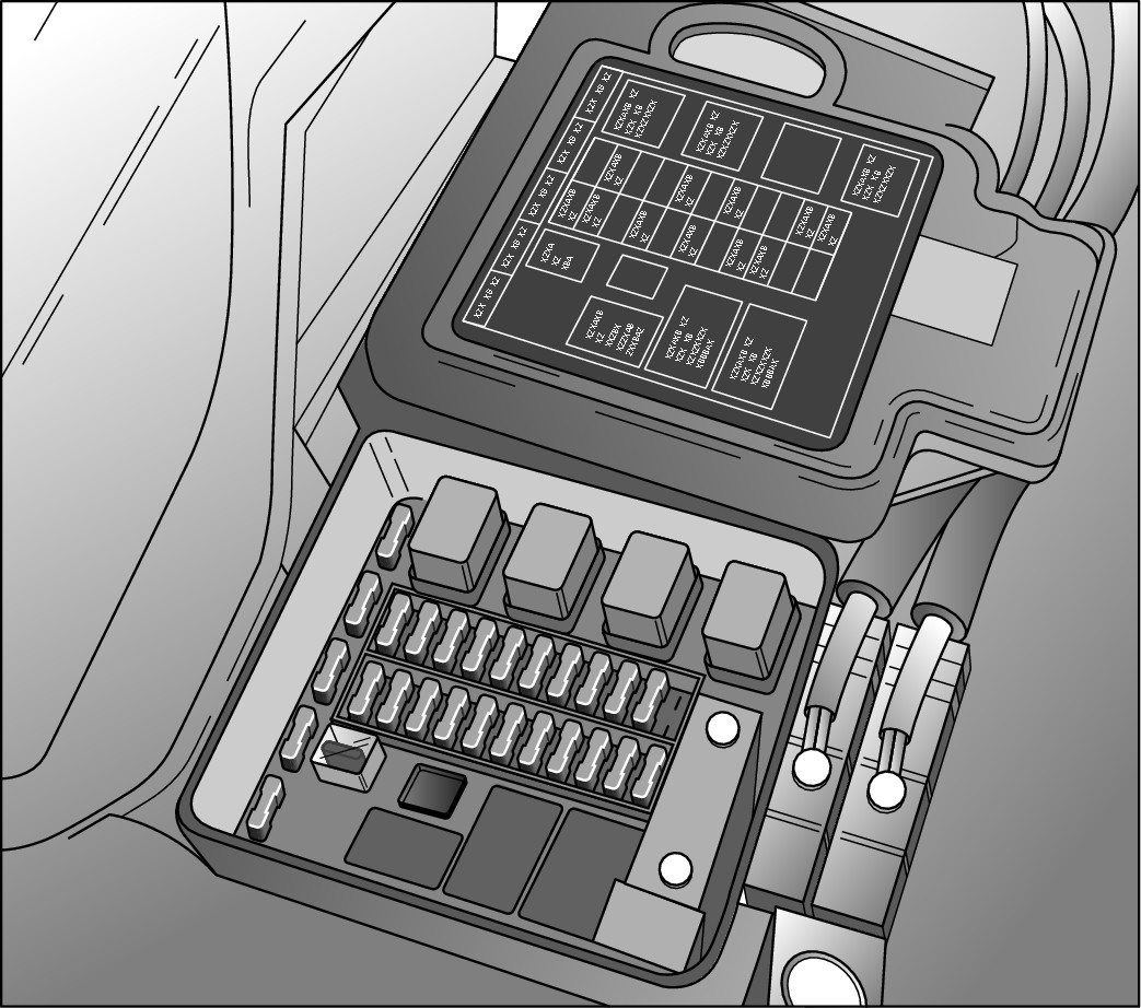 Figure 6-6:  A fuse box located under the hood.