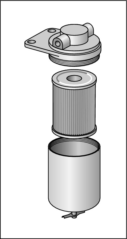 Figure 8-4:  Replacing an insert in a fuel filter that has one.