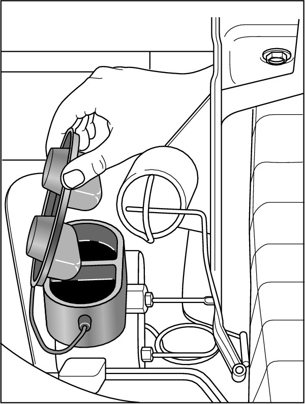 Figure 15-2:  Rubber cups inside the lid of a master cylinder.